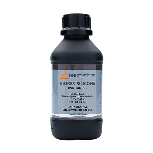 Black BioRes Silicone Elastomeric Engineering-Grade 3D Printing Resin