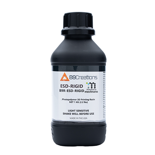 Black ESD-Rigid Static-Dissipative 3D Printing Resin